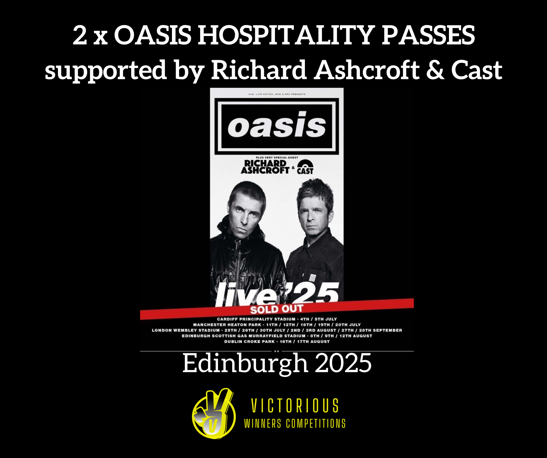 Won OASIS   2 x Hospitality Passes